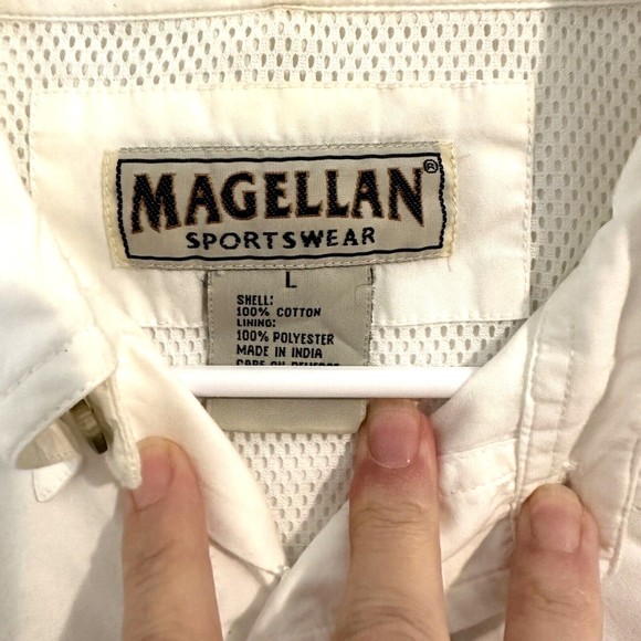 Magellan Outdoors Mens White Magshield Vented 100% Cotton Fishing Shirt Size L - Picture 5 of 5